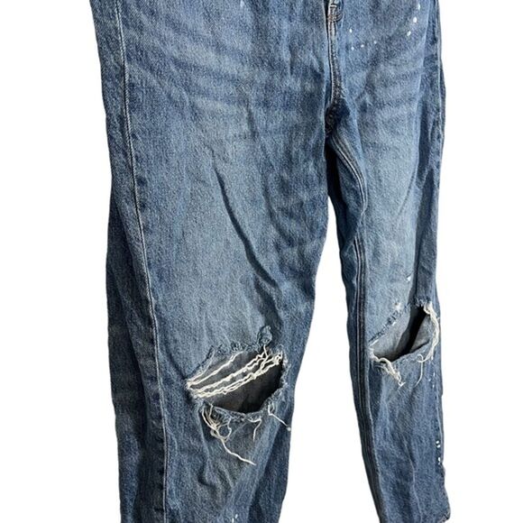 American Eagle Women's 90s Boyfriend Distressed Blue Jeans High Rise Zip Fly 10 - Picture 6 of 16